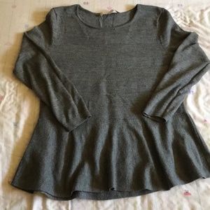 Grey Peplum Knitted Sweater by Loft